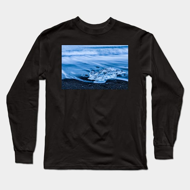 Black Sand, Blue Ice Long Sleeve T-Shirt by krepsher